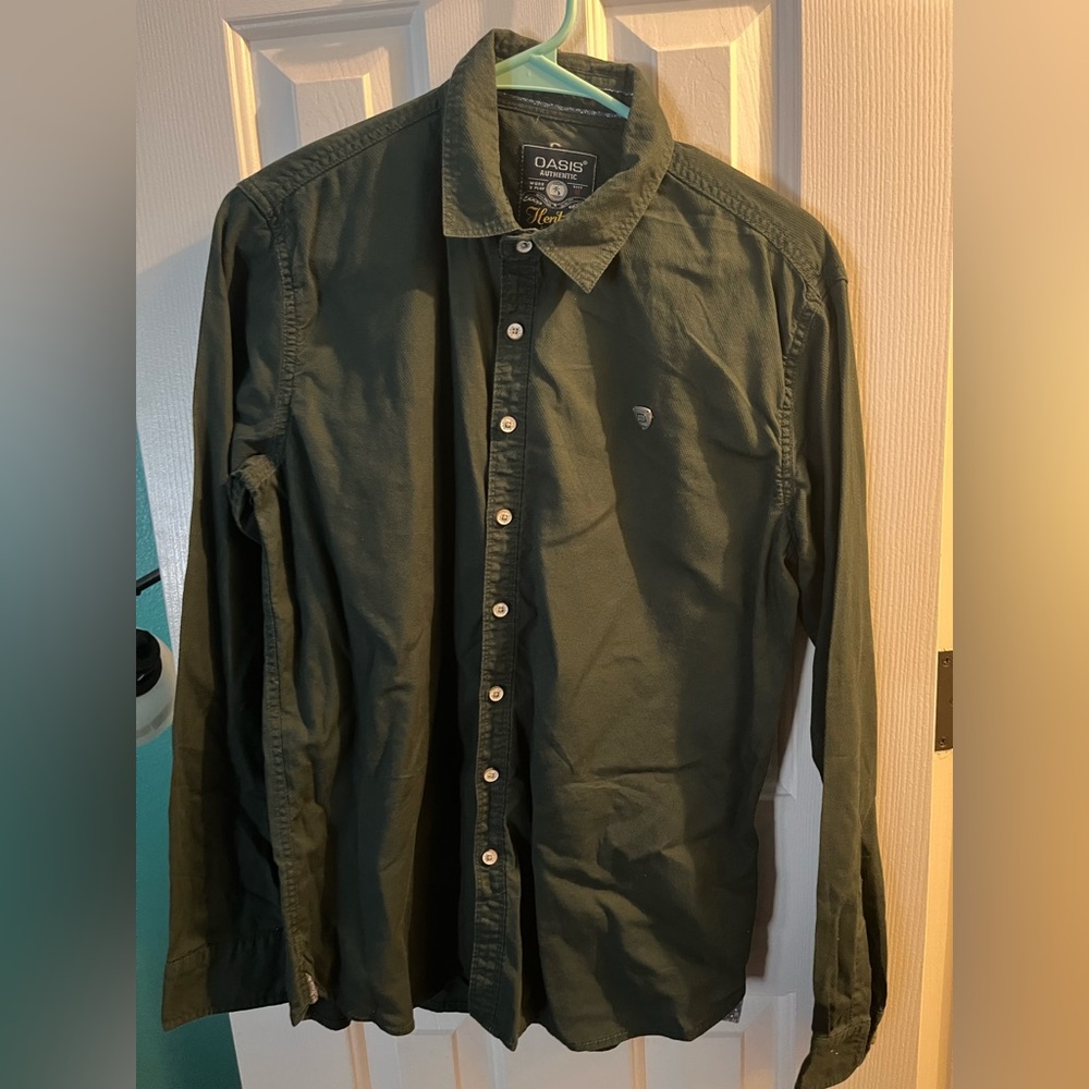 Oasis authentic men casual button down long sleeve